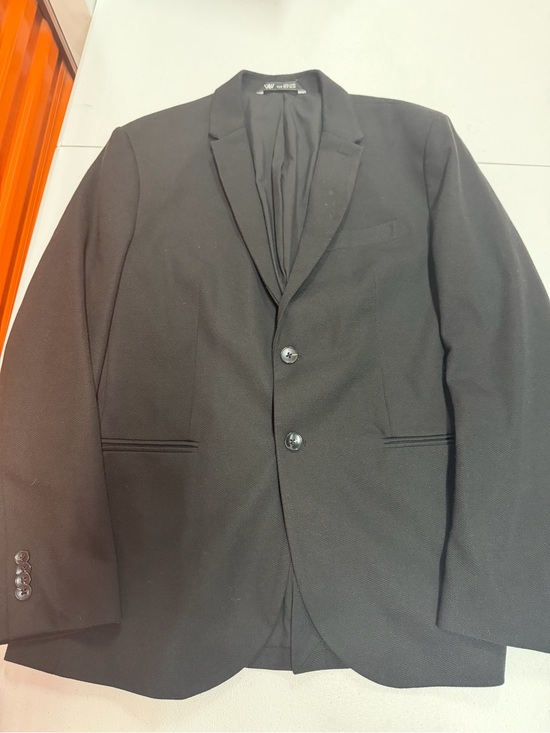Other - ZARA Man Men’s Black Textured Waffle Blazer Sport Coat XL 44 Two Button B332